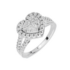Paved Heart Cluster Ring