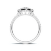 Paved Heart Cluster Ring