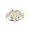 Paved Heart Cluster Ring