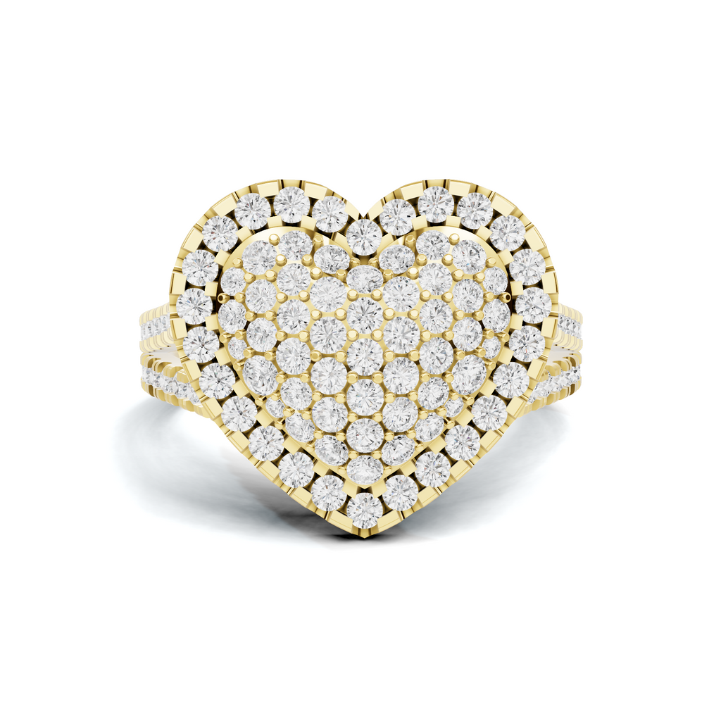 Luxe Pave Heart Statement Ring