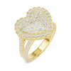 Exquisite Pave Heart Statement Ring