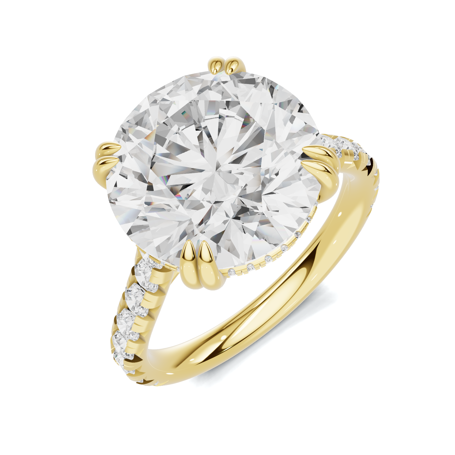 Pavé Accented Prong Ring