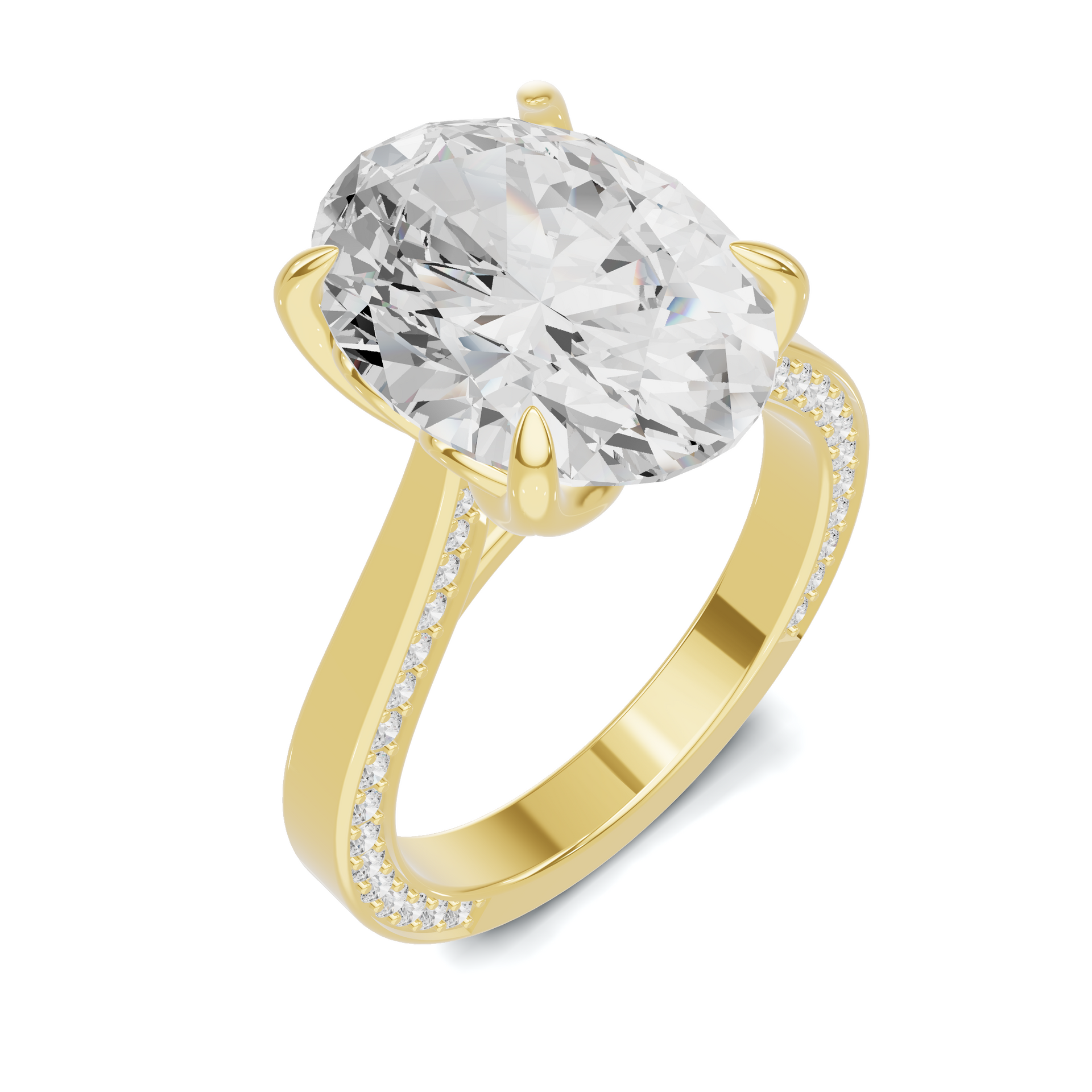 Sculpted Leaf Prong Ring