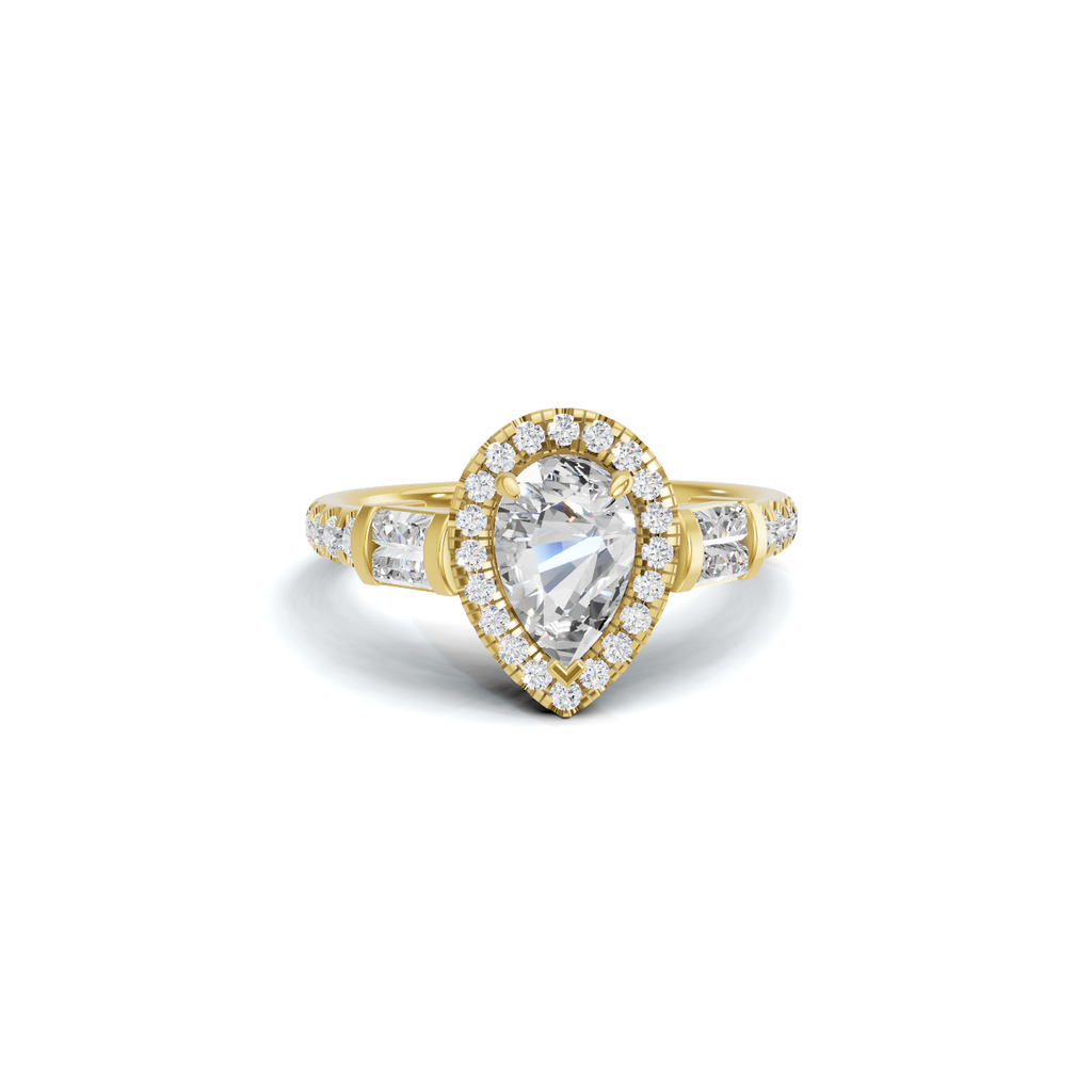 Luxe Teardrop Halo Ring