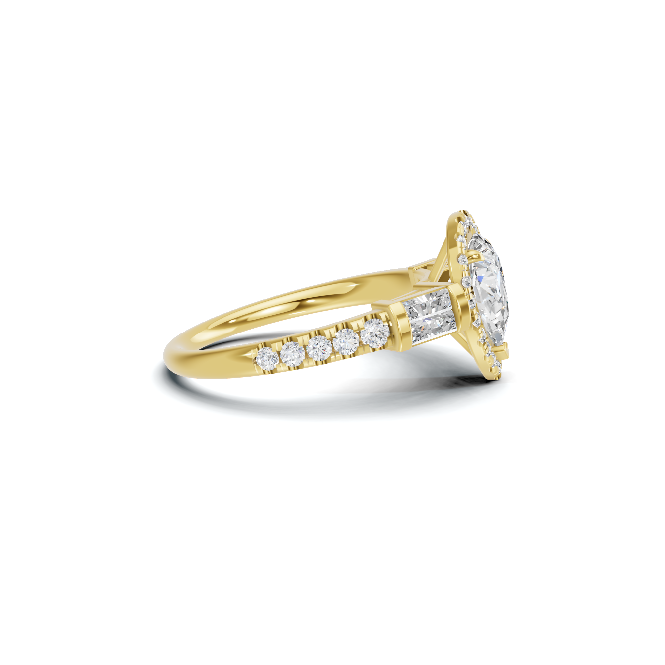 Luxe Teardrop Halo Ring
