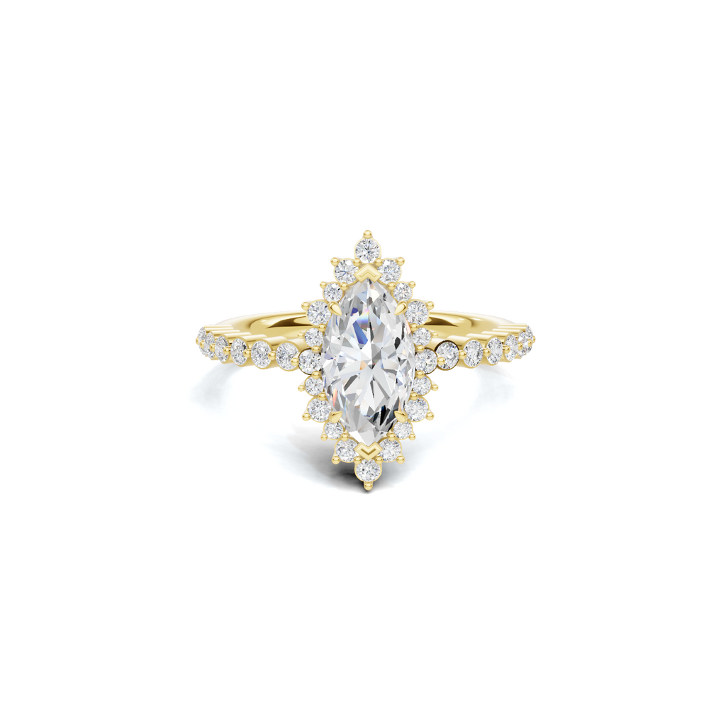 Grand Marquise Halo Statement Ring