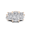 Exquisite Three Stone Pave Ring