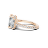 Exquisite Three Stone Pave Ring
