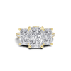 Exquisite Three Stone Pave Ring